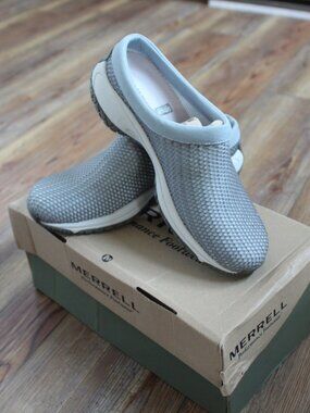 Merrell Encore Breeze Aluminum Grey Mesh Slip On Clogs Shoes NIB Size 7